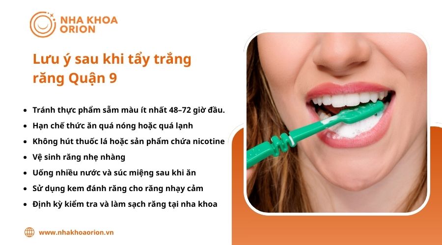 Lưu ý sau khi tẩy trắng răng Quận 9