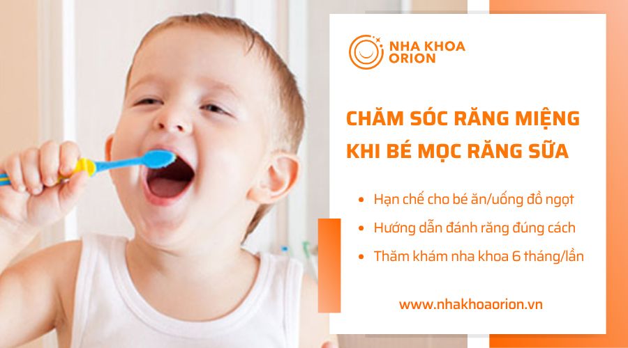 Cách chăm sóc răng miệng khi trẻ mọc răng sữa