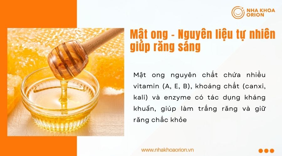 C&aacute;ch l&agrave;m trắng răng tại nh&agrave; bằng mật ong