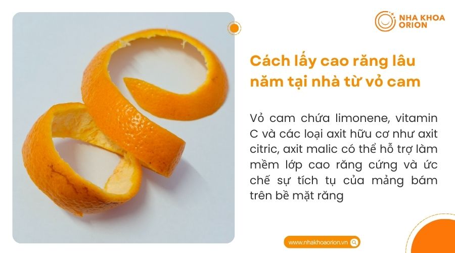 Cách lấy cao răng l&acirc;u năm tại nh&agrave; từ vỏ cam, chanh