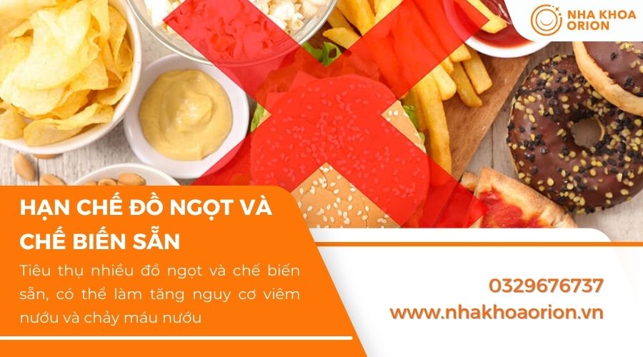 Hạn chế đồ ngọt v&agrave; đồ chế biến sẵn