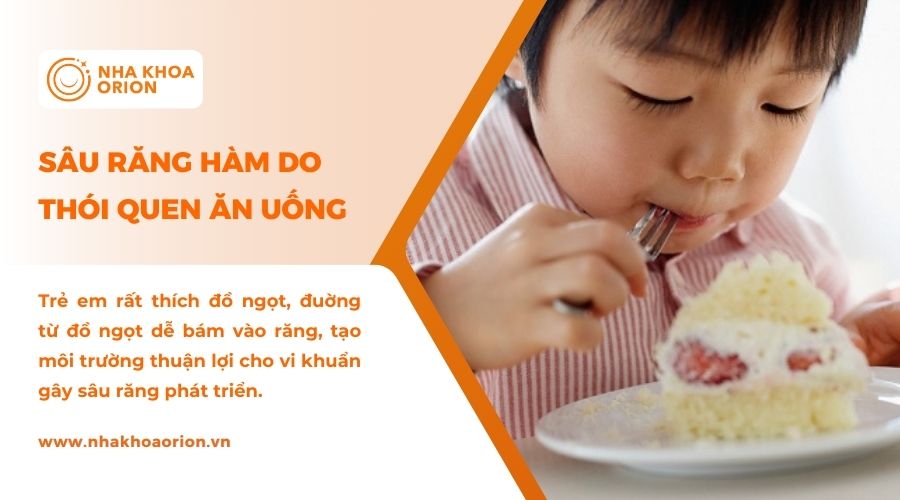 Th&oacute;i quen ăn uống của trẻ l&agrave; một trong c&aacute;c nguy&ecirc;n nh&acirc;n g&acirc;y s&acirc;u răng