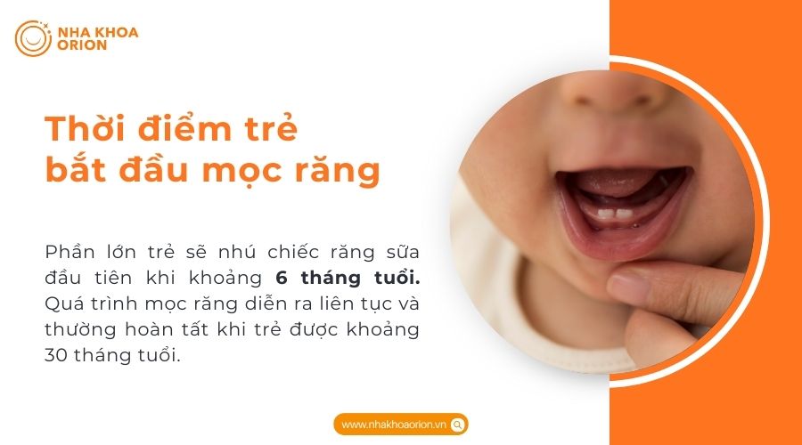 Thời điểm trẻ bắt đầu mọc răng