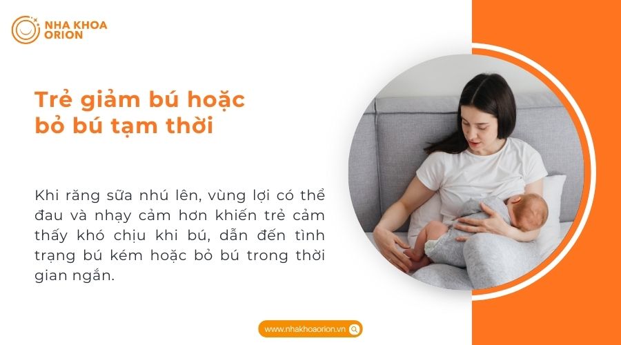Trẻ giảm b&uacute; hoặc bỏ b&uacute; tạm thời