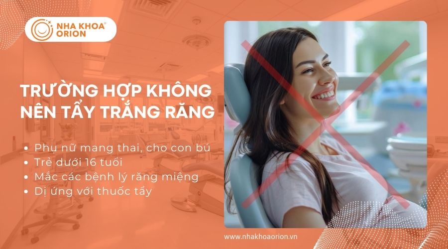 Những trường hợp không nên tẩy trắng răng