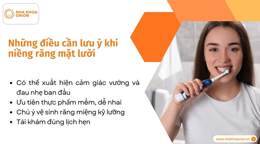 Những điều cần lưu &yacute; khi niềng răng mắc c&agrave;i mặt trong