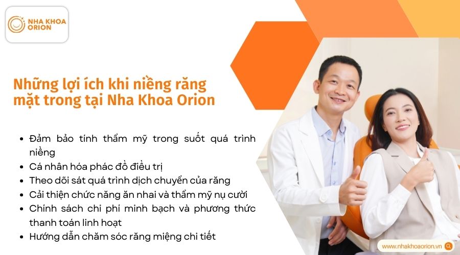 Những lợi &iacute;ch khi niềng răng mặt trong tại Nha Khoa Orion