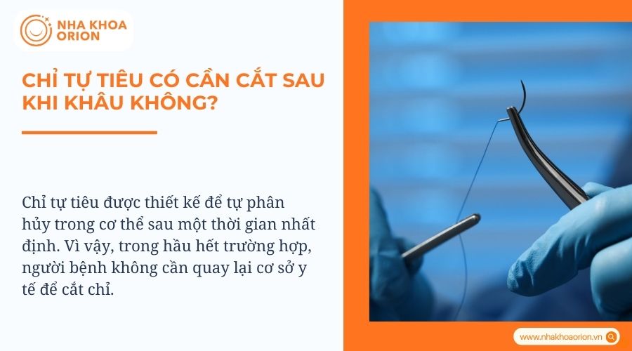 Chỉ tự tiêu có cần cắt sau khi khâu không?
