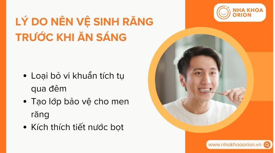 L&yacute; do n&ecirc;n vệ sinh răng trước khi ăn s&aacute;ng