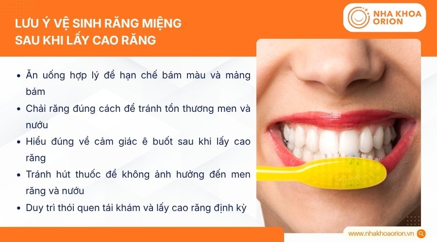 Lưu &yacute; vệ sinh răng miệng sau khi lấy cao răng