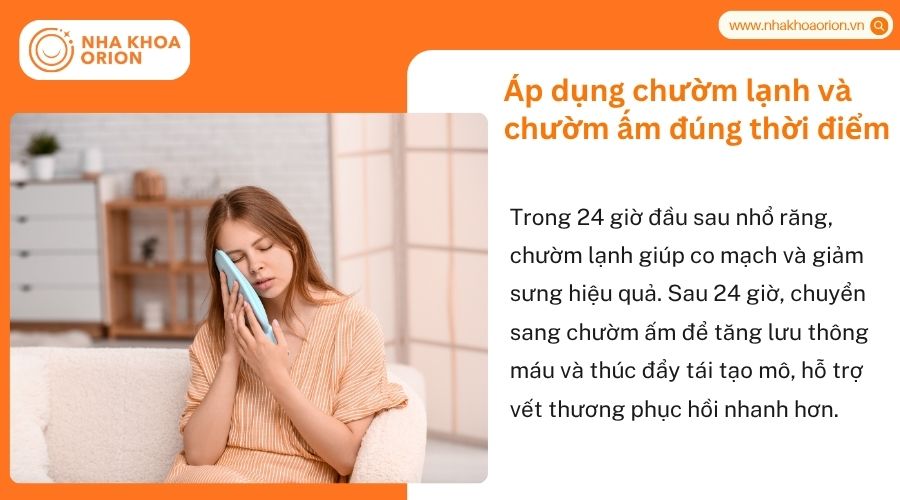 &Aacute;p dụng chườm lạnh v&agrave; chườm ấm đ&uacute;ng thời điểm