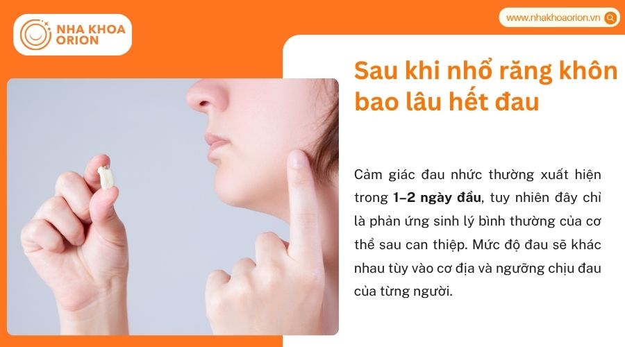 Sau khi nhổ răng kh&ocirc;n bao l&acirc;u hết đau?