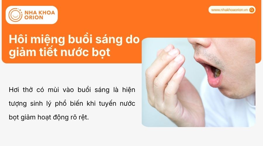 Giảm tiết nước bọt khi ngủ khiến vi khuẩn ph&aacute;t triển g&acirc;y m&ugrave;i