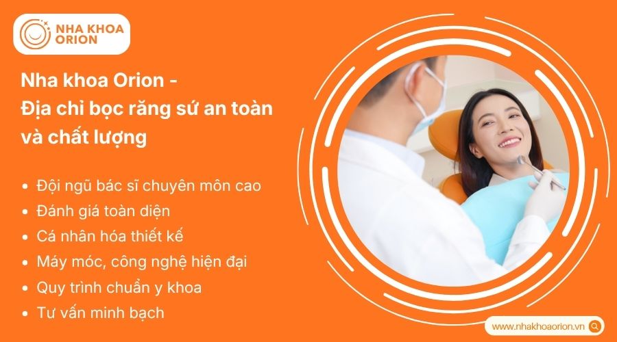 Nha khoa Orion cung cấp dịch vụ bọc răng sứ theo quy tr&igrave;nh chuẩn y khoa