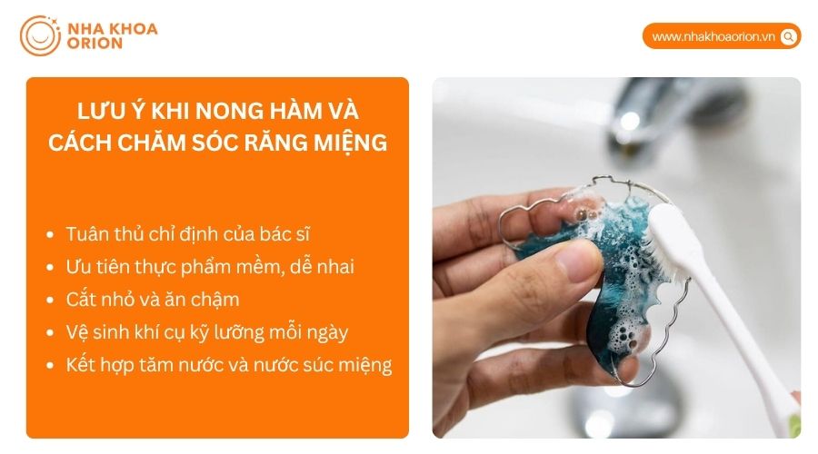 Vệ sinh kh&iacute; cụ nong h&agrave;m kỹ lưỡng mỗi ng&agrave;y gi&uacute;p hạn chế vi&ecirc;m nhiễm v&agrave; mảng b&aacute;m