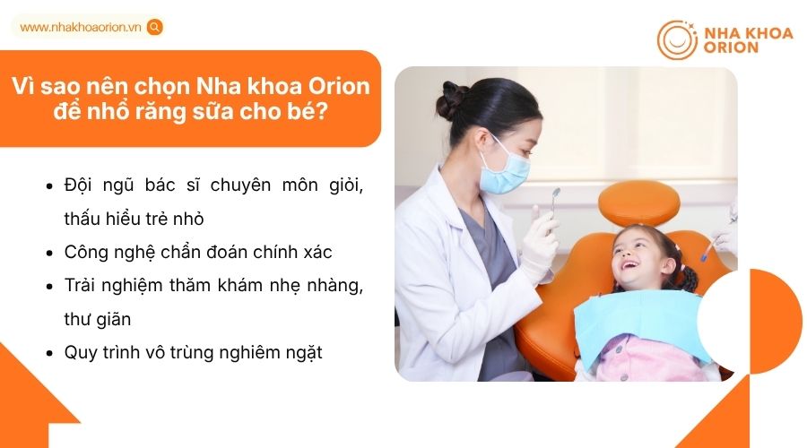 Nhổ răng sữa an to&agrave;n với quy tr&igrave;nh chuẩn v&agrave; c&ocirc;ng nghệ hiện đại tại Nha khoa Orion