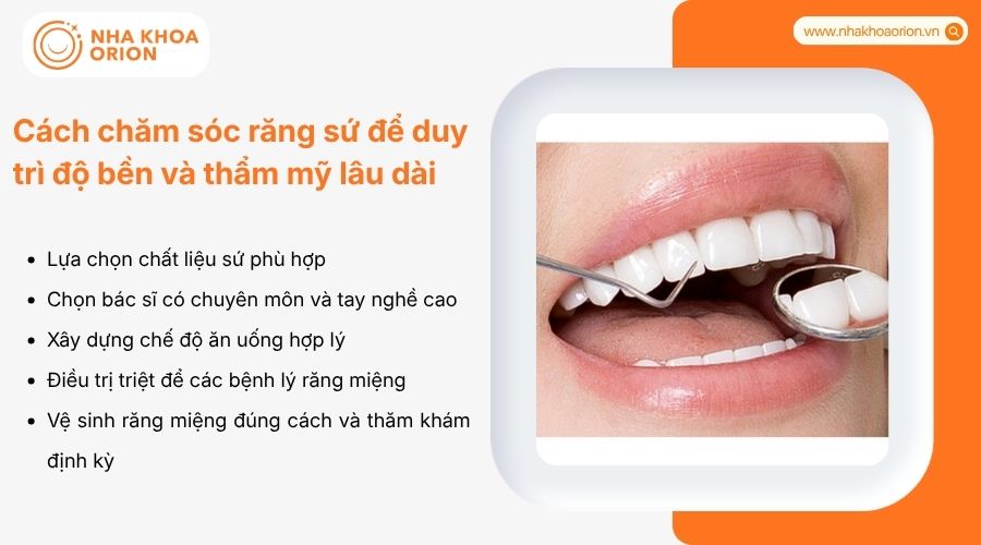 C&aacute;ch chăm s&oacute;c đ&uacute;ng gi&uacute;p duy tr&igrave; độ bền v&agrave; thẩm mỹ của răng sứ l&acirc;u d&agrave;i