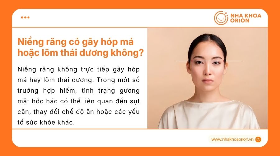Niềng răng kh&ocirc;ng trực tiếp g&acirc;y h&oacute;p m&aacute; hay l&otilde;m th&aacute;i dương vĩnh viễn