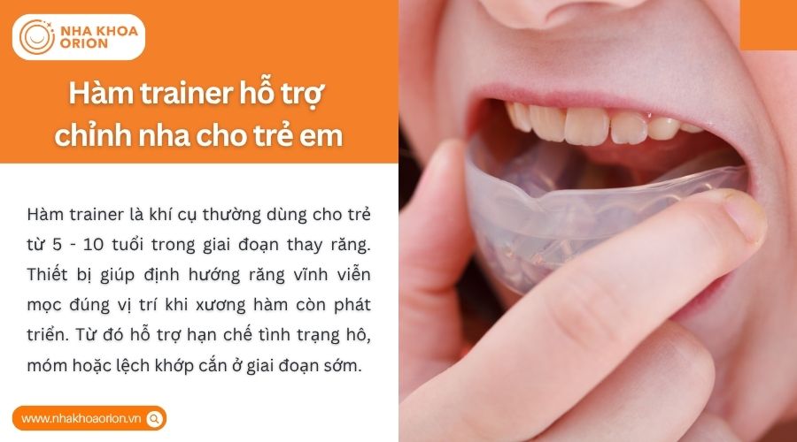 H&agrave;m trainer gi&uacute;p định hướng răng mọc đ&uacute;ng, hạn chế h&ocirc; m&oacute;m ở trẻ nhỏ