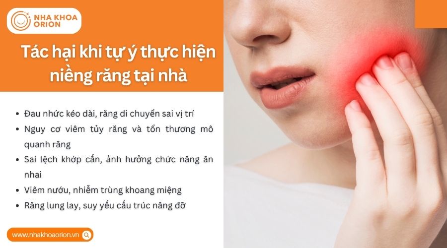 Tự niềng răng tại nh&agrave; dễ g&acirc;y sai lệch, tổn thương tủy, vi&ecirc;m nướu v&agrave; răng lung lay