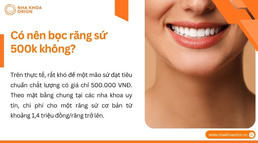 Bọc răng sứ 500k tiềm ẩn nhiều rủi ro về thẩm mỹ và sức khỏe răng miệng