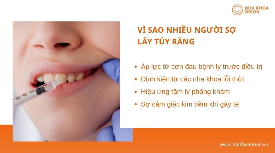 Nỗi sợ lấy tủy răng thường xuất ph&aacute;t từ đau do vi&ecirc;m tủy v&agrave; t&acirc;m l&yacute; lo lắng trước điều trị 