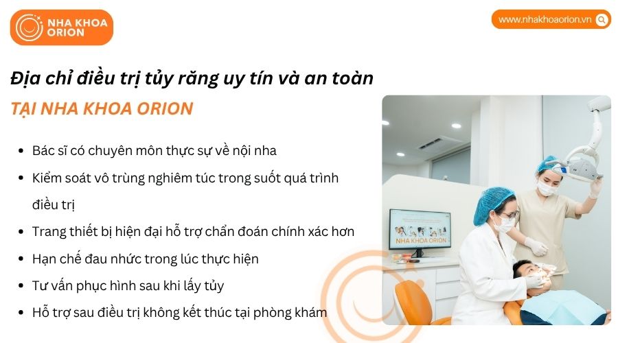 Nha khoa Orion ứng dụng quy trình điều trị tủy an toàn với bác sĩ chuyên môn nội nha