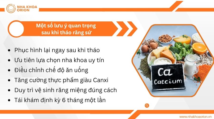 Một số lưu &yacute; quan trọng sau khi th&aacute;o răng sứ