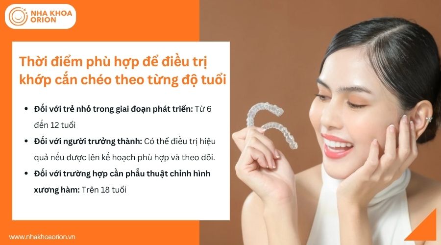 Thời điểm ph&ugrave; hợp để điều trị khớp cắn ch&eacute;o theo từng độ tuổi