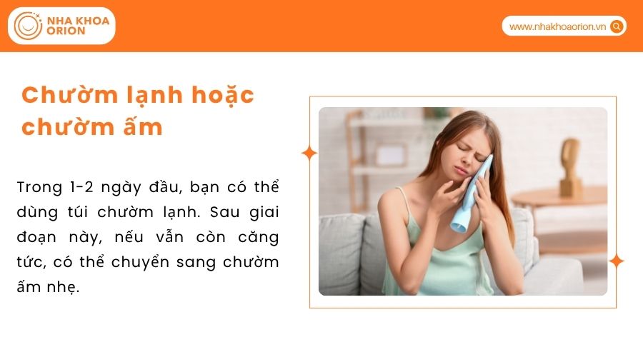 Chườm lạnh hoặc chườm ấm
