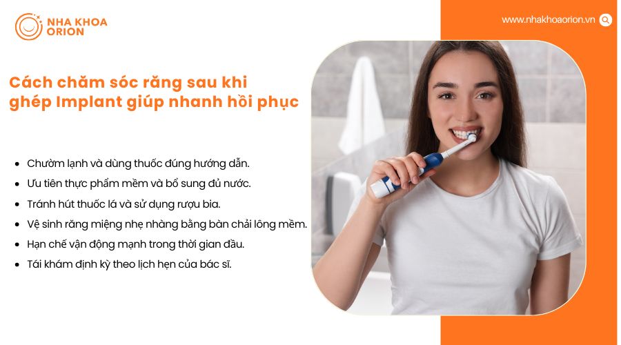 C&aacute;ch chăm s&oacute;c răng sau khi gh&eacute;p Implant gi&uacute;p nhanh hồi phục