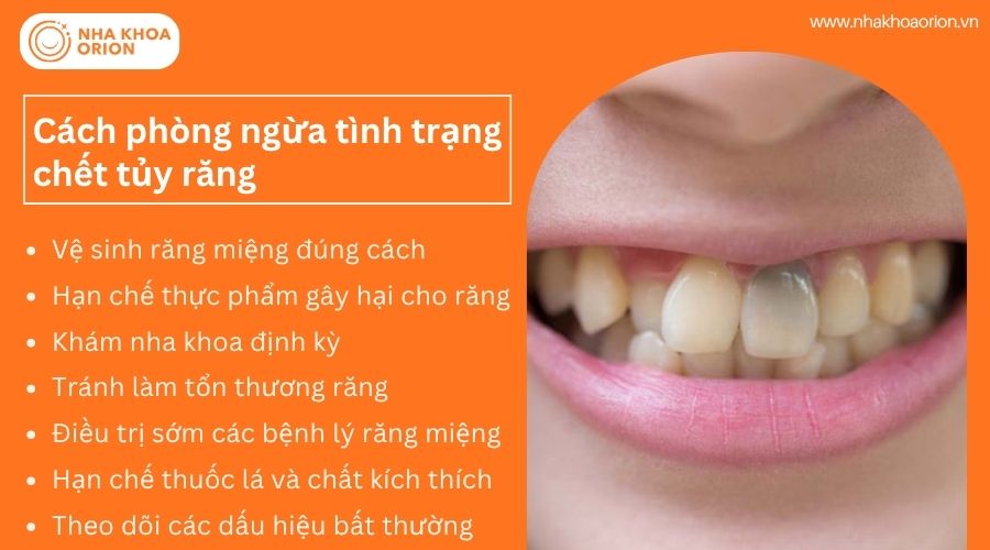 C&aacute;ch ph&ograve;ng ngừa t&igrave;nh trạng chết tủy răng