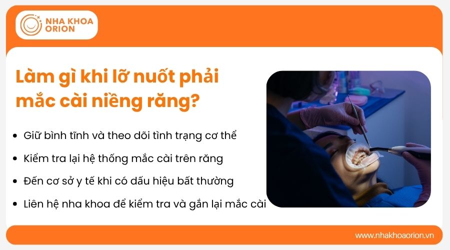 L&agrave;m g&igrave; khi lỡ nuốt phải mắc c&agrave;i niềng răng?