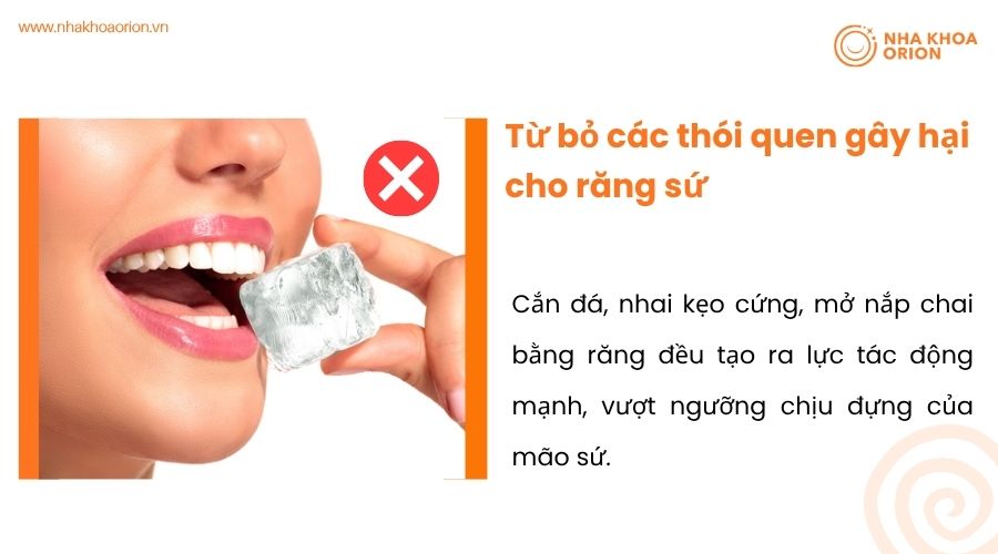 Từ bỏ các thói quen gây hại cho răng sứ