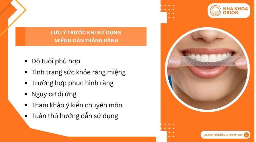 Lưu ý trước khi sử dụng miếng dán trắng răng