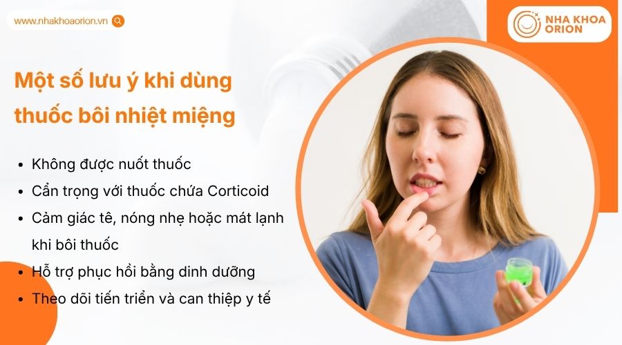 Một số lưu ý khi dùng thuốc bôi nhiệt miệng