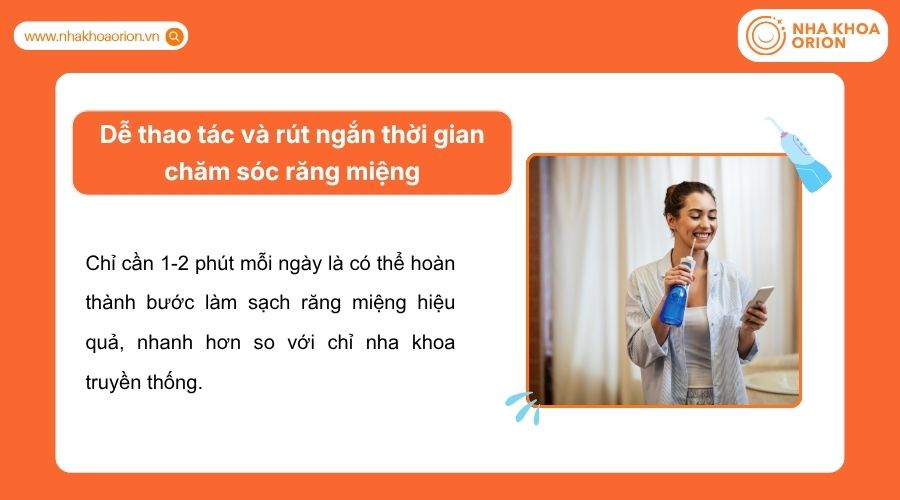 Máy tăm nước dễ dùng, tiết kiệm thời gian và phù hợp mọi đối tượng sử dụng hằng ngày