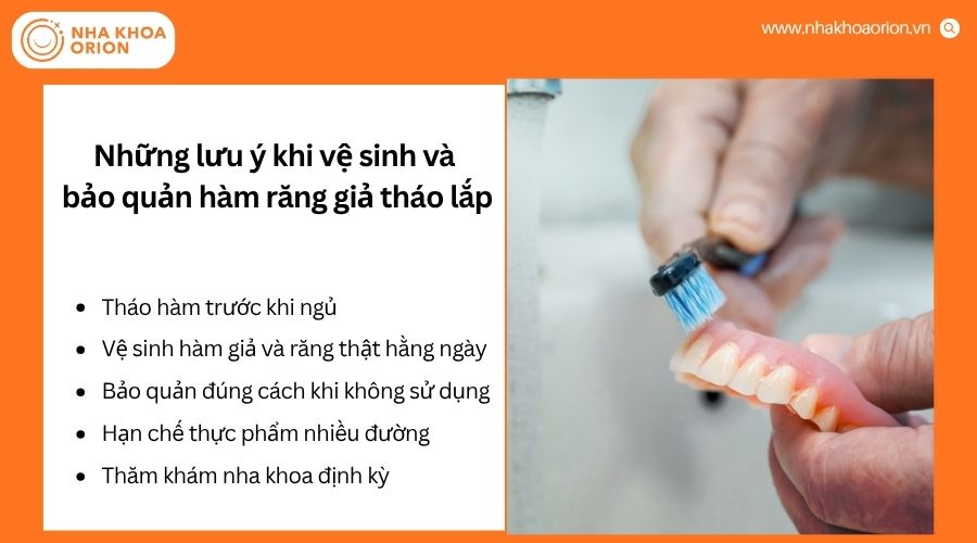 Vệ sinh đ&uacute;ng c&aacute;ch gi&uacute;p k&eacute;o d&agrave;i tuổi thọ v&agrave; độ bền của h&agrave;m giả th&aacute;o lắp
