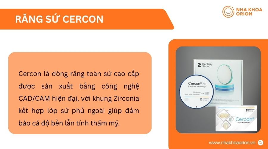 Cercon là răng toàn sứ Zirconia có độ bền cao và khả năng ăn nhai tốt