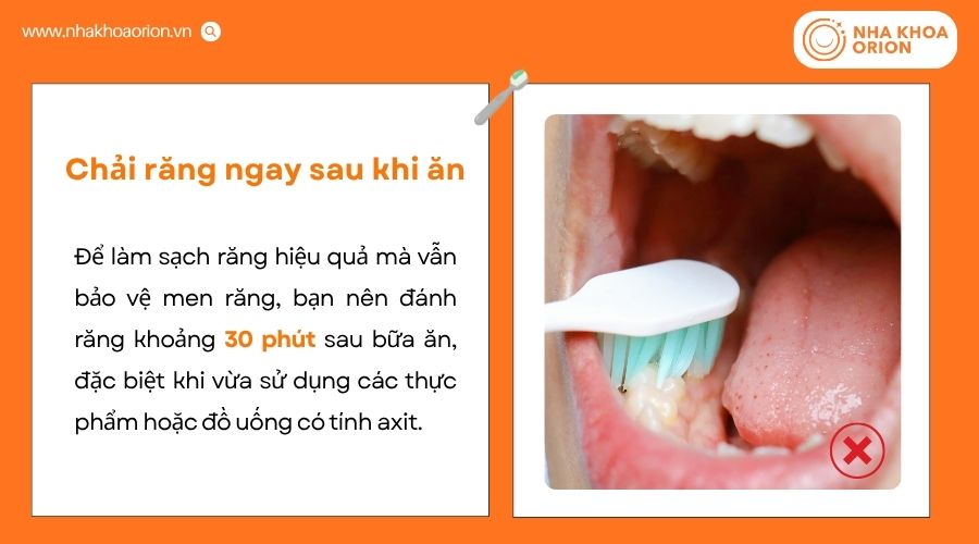 Đ&aacute;nh răng qu&aacute; sớm sau ăn c&oacute; thể ảnh hưởng đến men răng