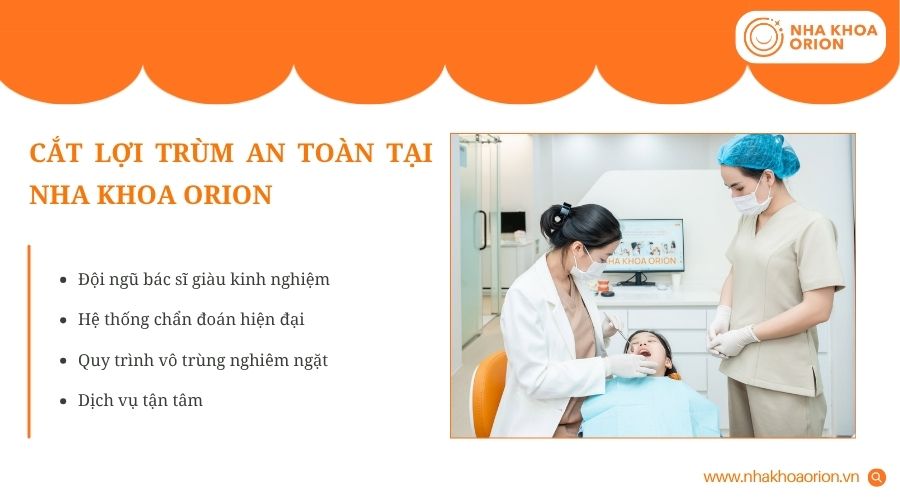 Nha khoa Orion áp dụng quy trình điều trị phù hợp cho từng tình trạng lợi trùm
