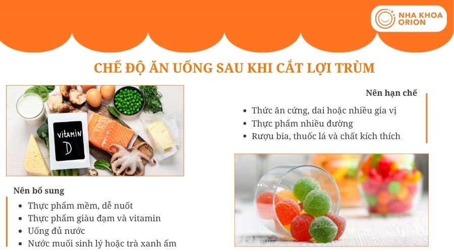 Thực phẩm phù hợp giúp hạn chế tác động lên vùng nướu vừa điều trị