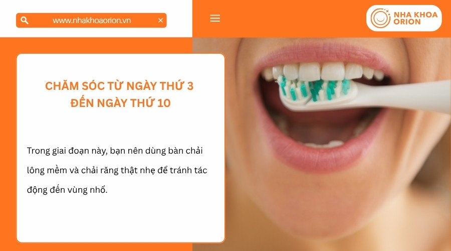 Khi vết thương ổn định hơn, bạn c&oacute; thể tăng dần mức độ vệ sinh răng miệng