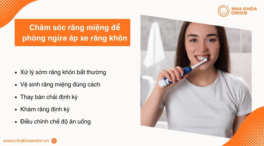 Chăm s&oacute;c răng miệng đ&uacute;ng c&aacute;ch gi&uacute;p giảm nguy cơ vi&ecirc;m nhiễm v&agrave; h&igrave;nh th&agrave;nh &aacute;p xe&nbsp;