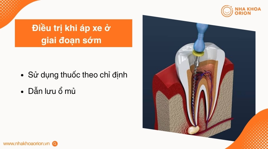 Điều trị sớm tập trung kiểm so&aacute;t nhiễm khuẩn, giảm sưng đau v&agrave; loại bỏ dịch mủ