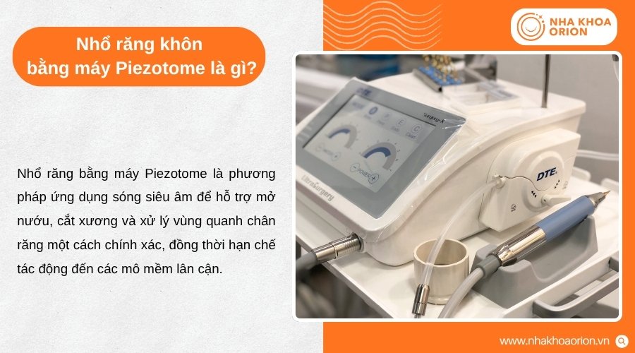 Piezotome sử dụng sóng siêu âm để hỗ trợ xử lý mô cứng quanh răng chính xác hơn