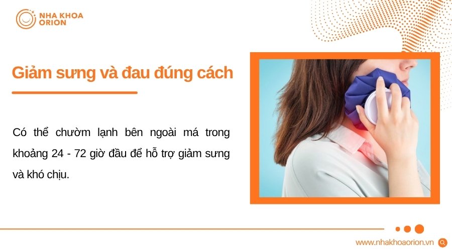 Chườm lạnh và dùng thuốc đúng chỉ định giúp giảm sưng đau trong giai đoạn đầu