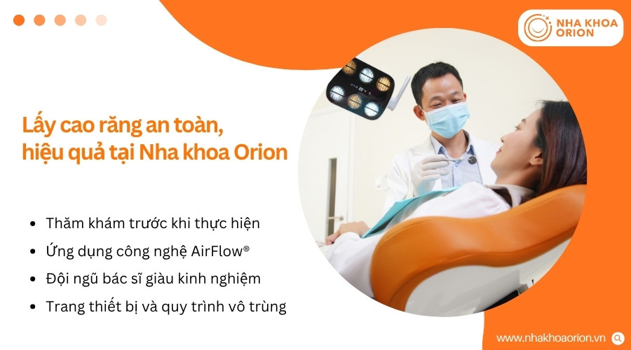 Tại Nha khoa Orion, lấy cao răng được thực hiện với công nghệ làm sạch hiện đại