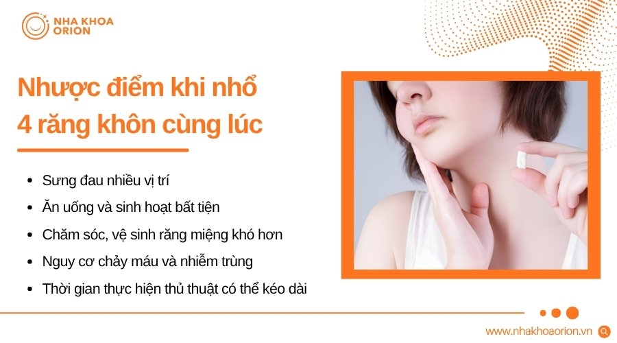 Nhổ nhiều răng trong một buổi có thể khiến giai đoạn hồi phục khó chịu hơn