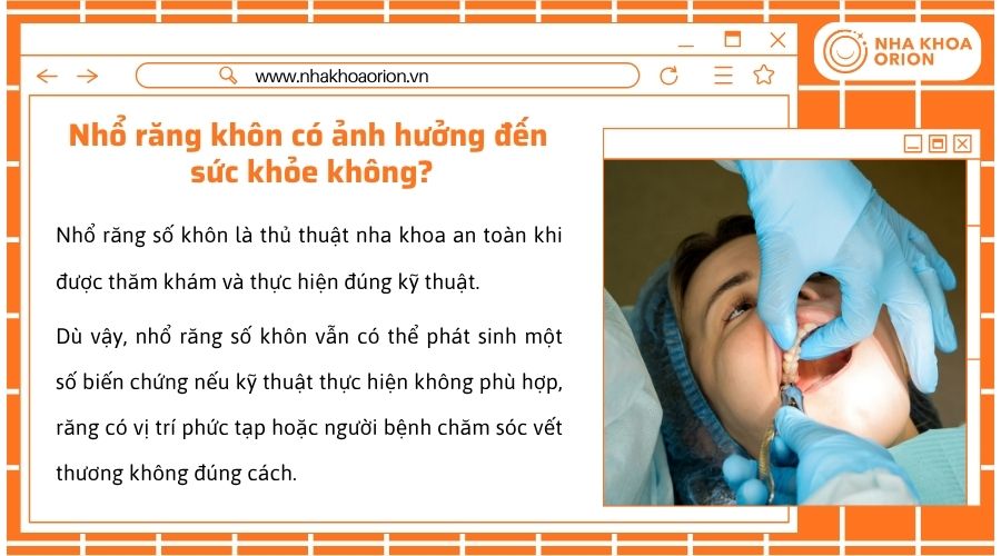 Nhổ răng khôn thường an toàn khi bác sĩ đánh giá kỹ và thực hiện đúng kỹ thuật